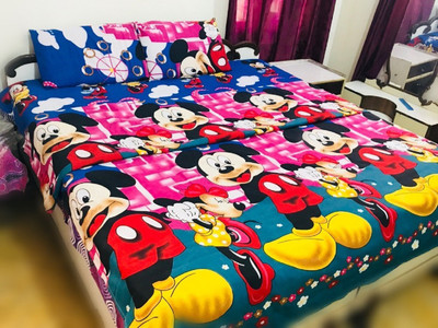 

Astra 140 TC Polycotton Double Cartoon Bedsheet(Pack of 1, Blue)