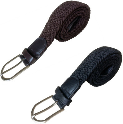 

Vermilion Lifestyle Men & Women Casual Brown, Blue Fabric Belt, Brown & black
