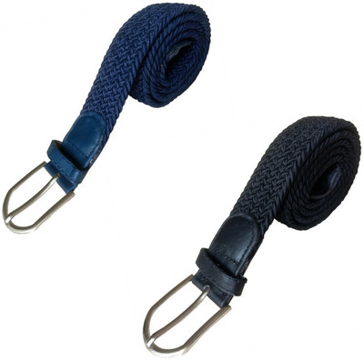 

Vermilion Lifestyle Men & Women Casual Multicolor Fabric Belt, Blue & black