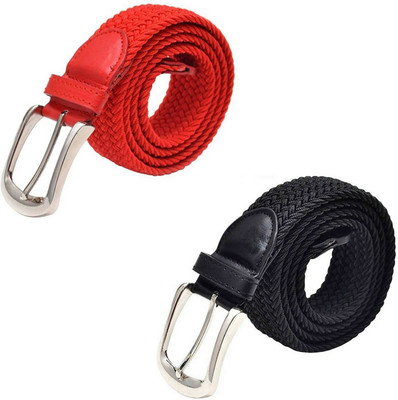 

Vermilion Lifestyle Men & Women Casual Black, Red Fabric Belt