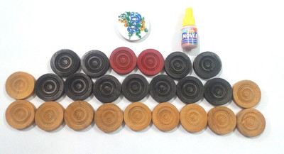Monika Sports Carrom coins with striker & disco powder Board Game