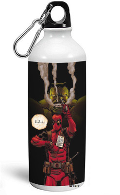 

MUGKIN A-MDP04 Marvel Best Superhero Deadpool Official Printed Bottle 750 ml Sipper(Pack of 1, White)