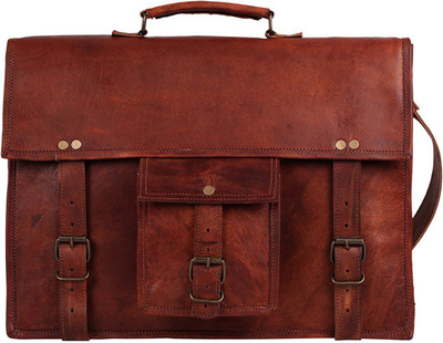 

Rustic Town 15 inch Genuine Leather Messenger Bag - Crossbody Laptop Satchel Medium Briefcase - For Men & Women(Brown)