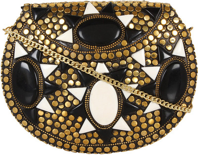 

Anekaant Casual, Party Yellow, Black Clutch, Black;yellow