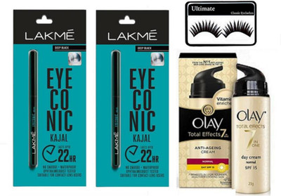 

Ultimate Eyelashes,eyeconic kajal pack of 2 & 7 in one day Cream 20 gm(Set of 4)