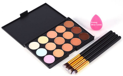 

Pro longwear combo Sponge Puff,Mac 15 Shades Concealer Palette,Makeup Brush4(Set of 3)