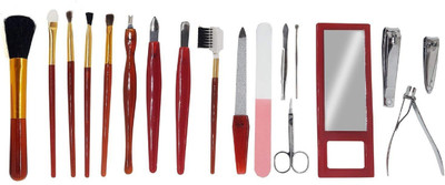 

Fully Manicure And Pedicure Handy Kit For Women & Face Brushes Set With Silicon Jelly Foundation For Makeup Multicolor(Set of 24)