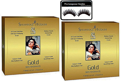 

Pro longwear combo Eyelashes, Shahnaz Hussain 24 Carat Gold Facial Kit Set Of 2(Set of 3)