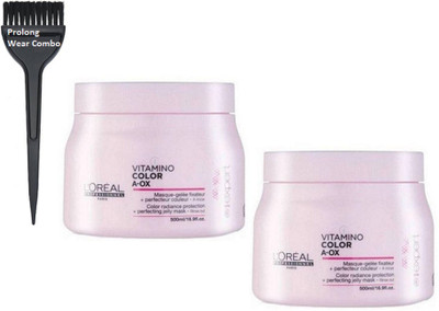 

Pro longwear combo Hair Brush With L'Oreal Professional Vitamino Color A- Ox Spa Hair Mask Cream Pack Of 2(Set of 3)
