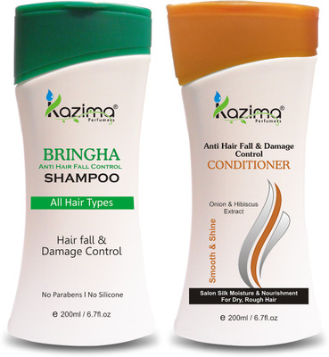 

KAZIMA Bringha Anti Hair Fall Control Shampoo (200ml) + Anti Hair fall & Damage Control Conditioner (200ml) For Clean Gently Nourish Hair, Falling Hair Intensive & Hair Growth Treatment(Set of 2)