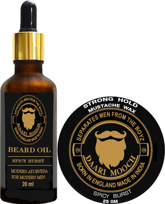 

Daarimooch BEARD & MUSTACHE CARE COMBO (SMALL)-SPICY BURST(Set of 2)