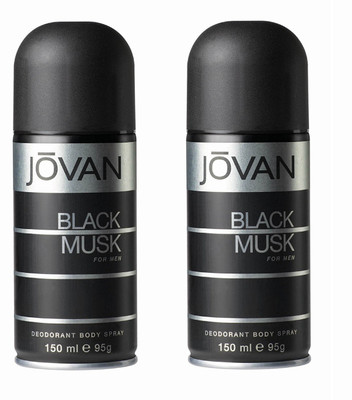 

Jovan Black Musk Deodorant Body Spray For Men 150ML Each (Pack of 2) Deodorant Spray - For Men(300 ml, Pack of 2)