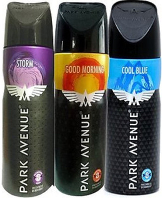 

Park Avenue good morning , storm & cool blue Deodorant Spray - For Men(400 ml, Pack of 3)