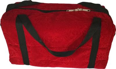 

Artvalleys (Expandable) Red printed 24 litre, highly durable, velvet duffel comfortable travel bag Travel Duffel Bag(Maroon)