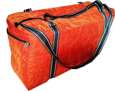 

ARTVALLEYS VELVET DUFFEL TRAVEL BAG Travel Duffel Bag(Orange)