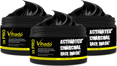 

VIHADO CHARCOAL Original Oil Control Anti-Acne Deep Cleansing Blackhead Remover, Peel Off Mask Cream (100 ml) (Pack of 3)(100 ml)