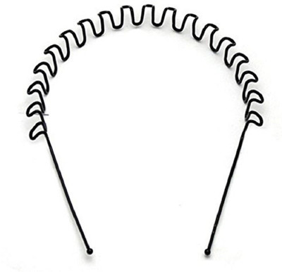 

JAMPAK Hair Band Girl Women Men Boy ZigZag Wavy Hair Band Daily Use Black Metal Curler Unisex Wavy Black Hair Band_Combos Hair Band(Black)
