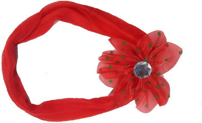 

NERR Headband for Baby Girl Ribbon Flower Headband Hair Band Head Band (color may vary) Rubber Band (Multicolor) Head Band(Red)