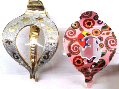 

NERR Meenakari Art Hair Clutcher Hair Clip milticolor Bun Clip(Multicolor, Gold)
