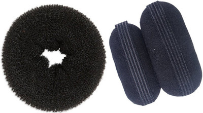 

JAMPAK Hair Accessories set of 3 pcs / medium size hair donut and 2 pcs tic-tak clip one small , one big Hair Accessory Set(Black)
