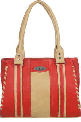

Alliya Hand-held Bag(Red, Beige), Beige;red