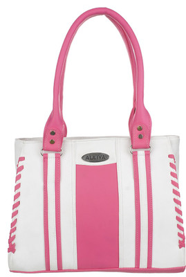 

Alliya Shoulder Bag(White, Pink), Pink;white