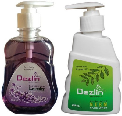 

Dezlin Lavender Handwash 250ml + Neem Handwash 200ml(450 ml, Bottle, Pack of 2)