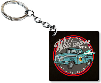 Saltine Wild Waves Surf Club Design Key Chain