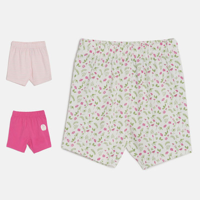 

Mini Klub Short For Girl's Casual Self Design Cotton(Multicolor, Pack of 3, Multi