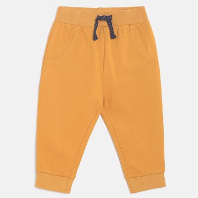 MINI KLUB Track Pant For Boys(Yellow, Pack of 1)