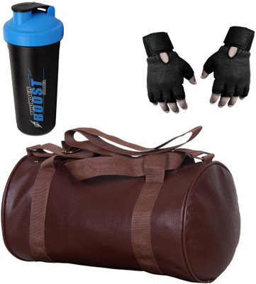 

Vellora High Quality Gym Bag And Gym Glove With Thunder Boost Shaker Wrist Support Combo Gym & Fitness Kit