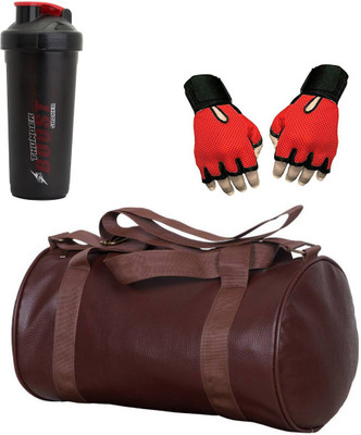 

Vellora High Quality Gym Bag And Gym Glove With Thunder Boost Shaker Wrist Support Combo Gym & Fitness Kit