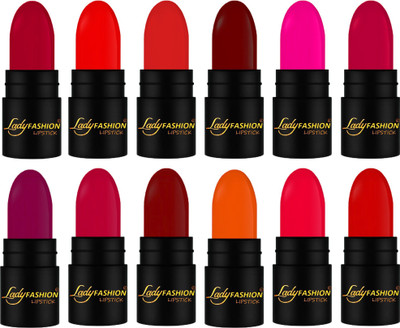 

Lady Fashion Creamy Matte Pocket Travel Lipsticks ( Free Tray With Lipsticks)(Red,Pink,Magenta,Orange,Nude,Maroon,Purple,Brown,Mauve)
