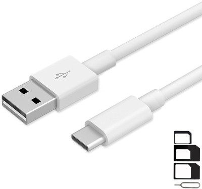 ShopReals Cable Accessory Combo for ChromeBook Pixel, Chuwi Hi10 Plus, Coolpad Cool M7, Coolpad Cool Play 6, Coolpad Cool S1, Coolpad Cool1 dual, Elephone P9000, Elephone S8, Essential Phone PH-1 High Speed Type-C USB Charging Data Sync Cable 1 Meter With SIM Adapter(White)
