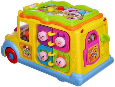 

YAMAMA Electronic Toys School Bus Vehicles With Music,Games,Cartoon Animal Call, Child early Education toy(Multicolor)
