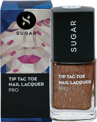 

Sugar Tip Tac Toe Nail Lacquer 051 Social Sepia (Golden Brown Glitter)