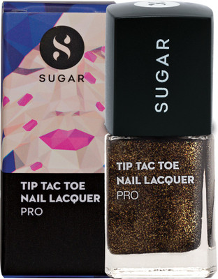 

Sugar Tip Tac Toe Nail Lacquer 076 Black Burner (Black gold with shimmer)