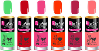 

FORSURE matte finish Color Show Party Girl Nail Paint, Gel base Nail Enamel Multicolor38(Pack of 6)
