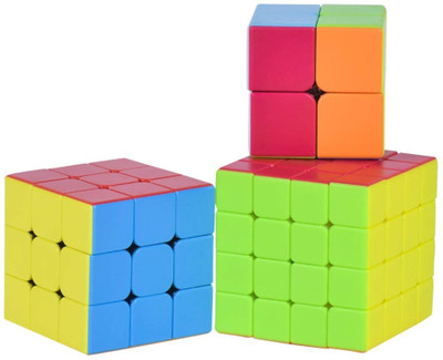 

Smartcraft Rubiks Cube Combo 3 ( 2X2, 3X3, 4X4), Stickerless Premium Cube Set , Magic Cube Puzzle Toys(3 Pieces)