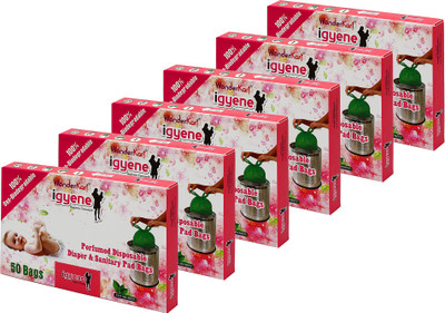 

WonderKart Igyene Perfumed Disposable Diaper & Sanitary Pad Bags - Pack of 300 Bag Sanitary Pad(Pack of 6)