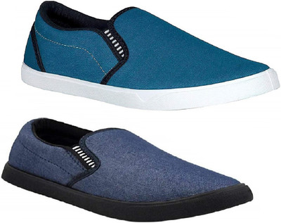 

RIFOF Combo Pack of 2Loafers Shoes Slip On Sneakers For Men(Blue, Multicolor