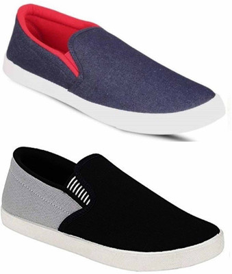 

JETTER Slip On Sneakers For Men(Multicolor, Blue red
