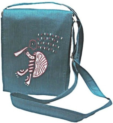 

Indha Craft Men & Women Casual Blue Silk Sling Bag