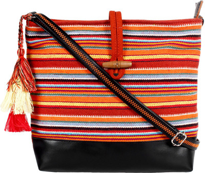 

Anekaant Women Casual Multicolor Cotton, PU Shoulder Bag