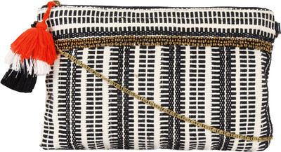 

Anekaant Women Casual Black, White Cotton Shoulder Bag