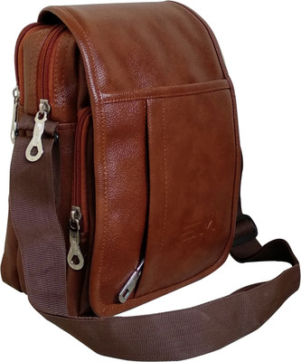 

SM Men & Women Formal Brown Leatherette Sling Bag