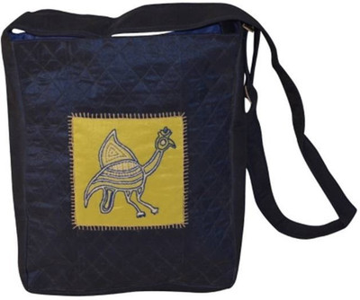 

Indha Craft Women Casual Blue Silk Sling Bag