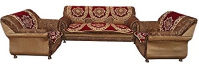 KUBER INDUSTRIES Cotton Floral Sofa Cover(Maroon Pack of 10)