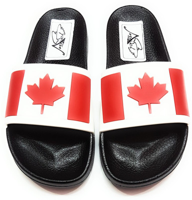 

Angel Fashion Angel Fashion CandaFlagB Slipper for Men Slides, White
