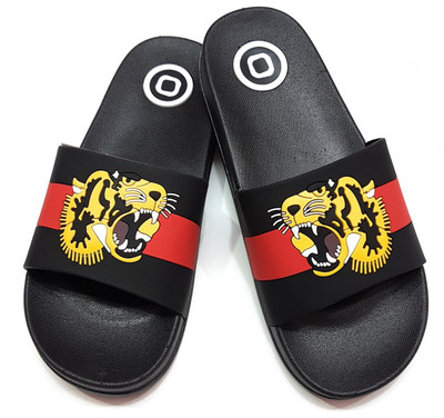 

Angel Fashion Angel Fashion Tiger-PY Slides, Black